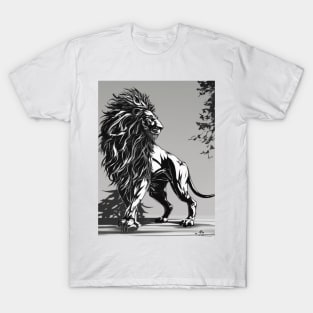 Lion Shadow Silhouette Anime Style Collection No. 195 T-Shirt